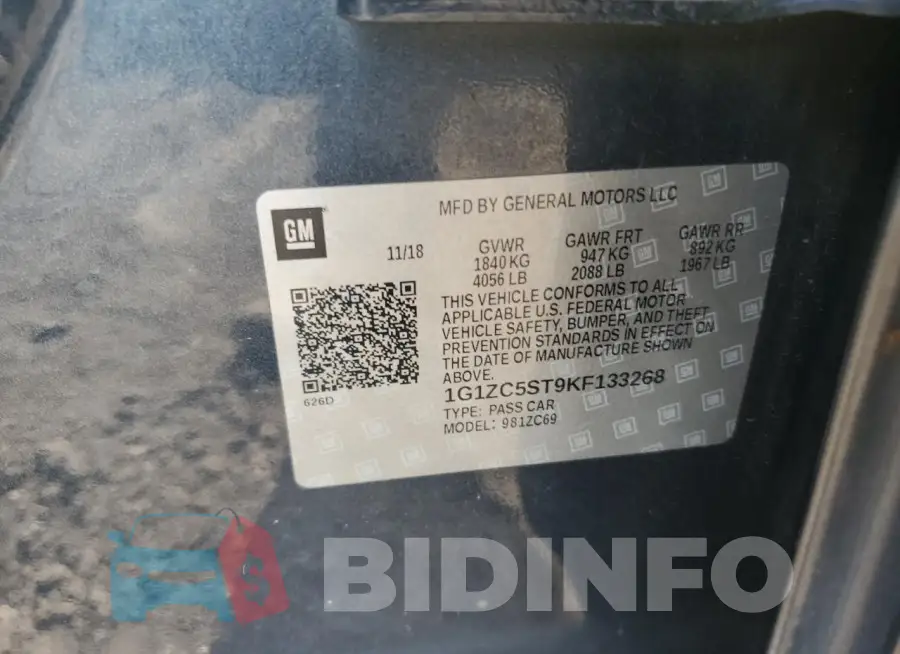 1G1ZC5ST9KF133268 Photo# 12