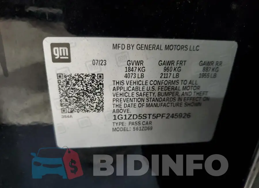 1G1ZD5ST5PF245926 Photo# 12