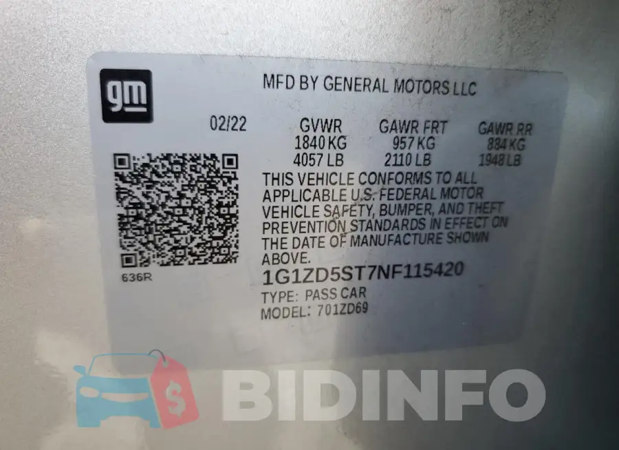 1G1ZD5ST7NF115420 Photo# 12