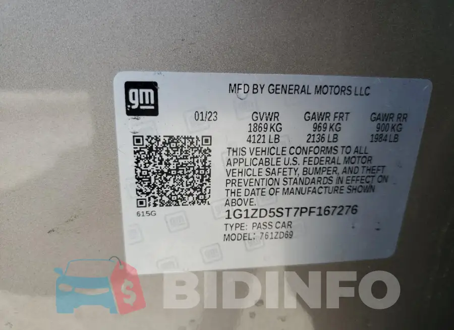 1G1ZD5ST7PF167276 Photo# 12