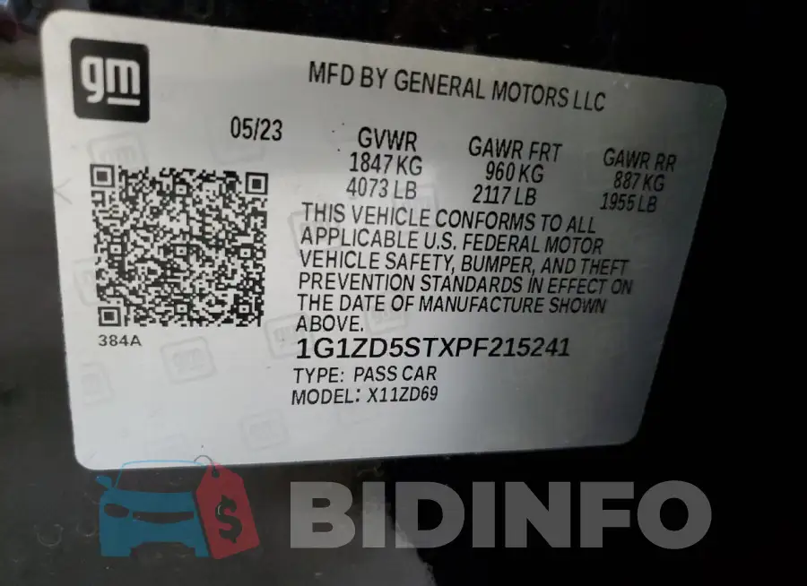 1G1ZD5STXPF215241 Photo# 12