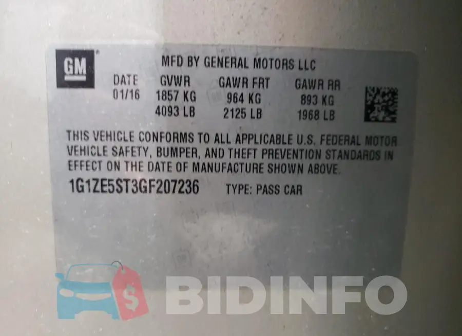 1G1ZE5ST3GF207236 Photo# 13
