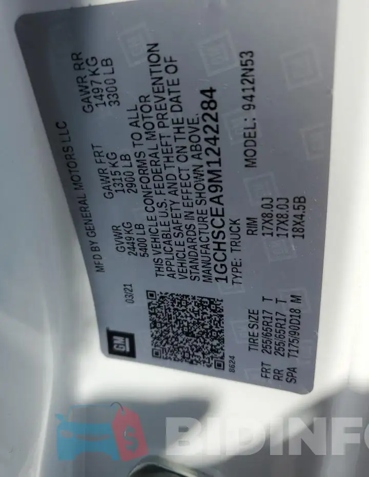 1GCHSCEA9M1242284 Photo# 12