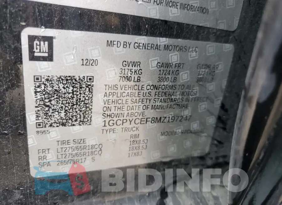 1GCPYCEF8MZ197247 Photo# 12