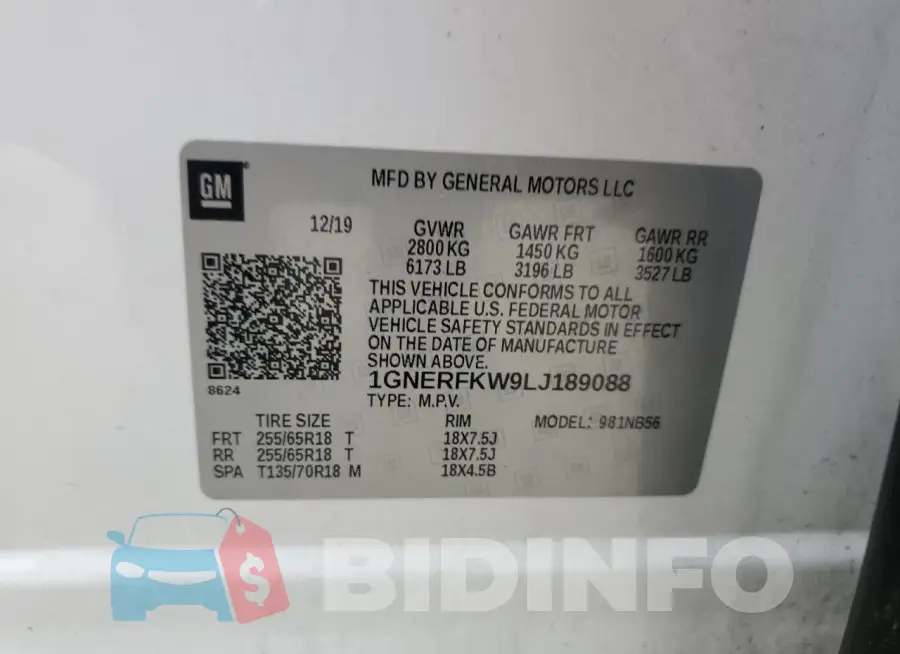 1GNERFKW9LJ189088 Photo# 14