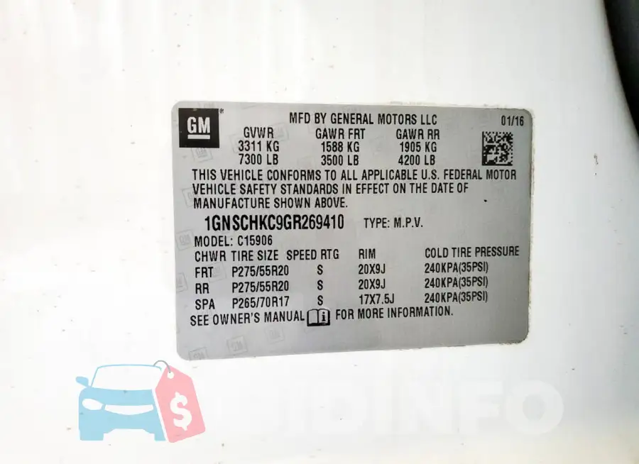 1GNSCHKC9GR269410 Photo# 13
