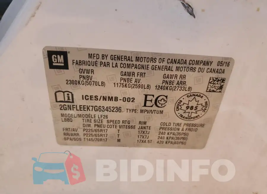 2GNFLEEK7G6345236 Photo# 13