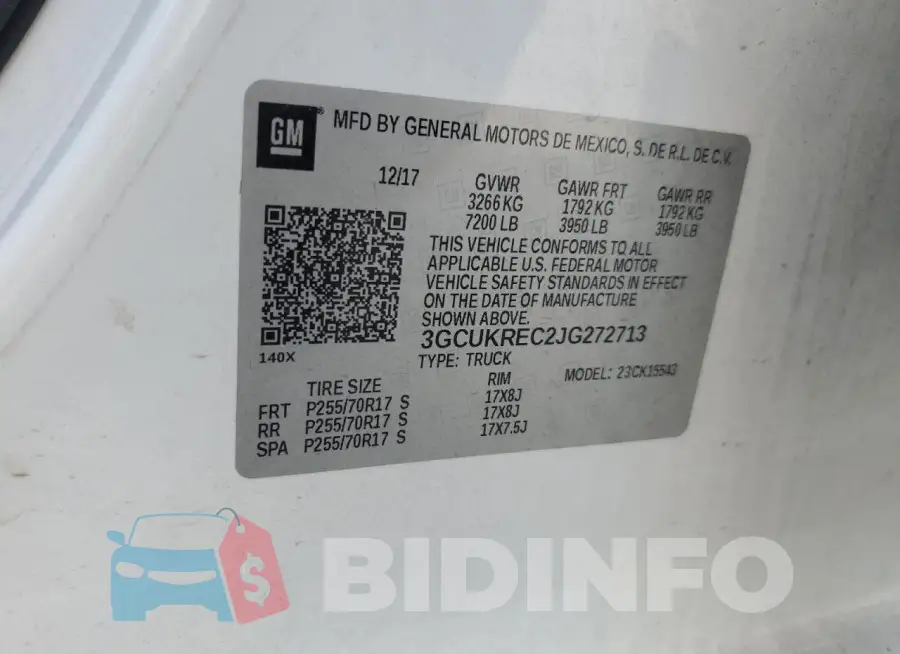 3GCUKREC2JG272713 Photo# 12