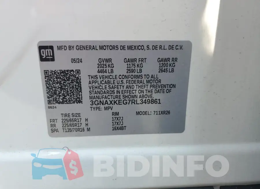 3GNAXKEG7RL349861 Photo# 14