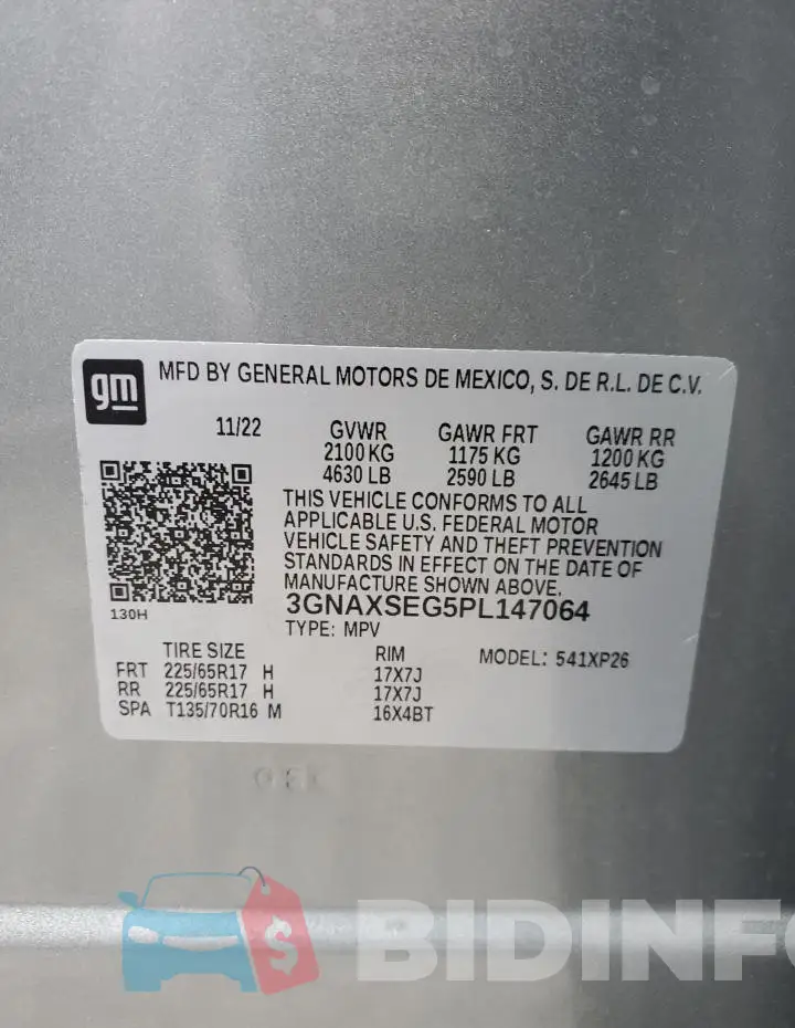 3GNAXSEG5PL147064 Photo# 13