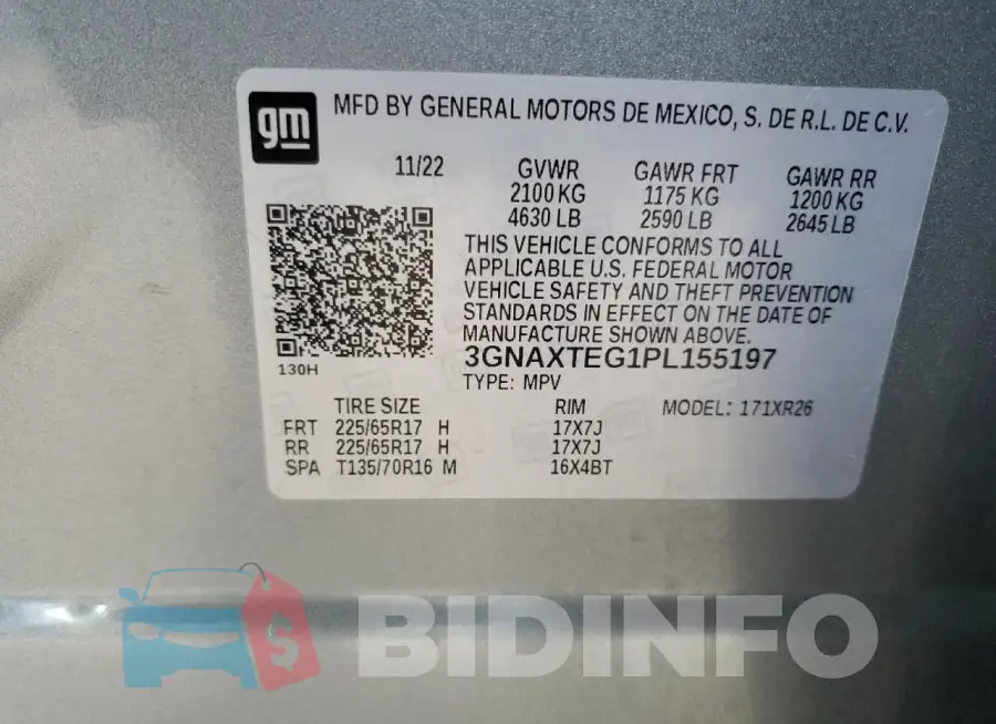 3GNAXTEG1PL155197 Photo# 13
