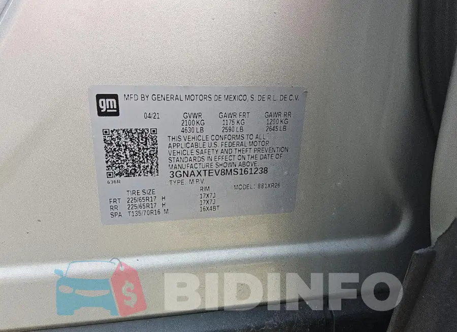 3GNAXTEV8MS161238 Photo# 13