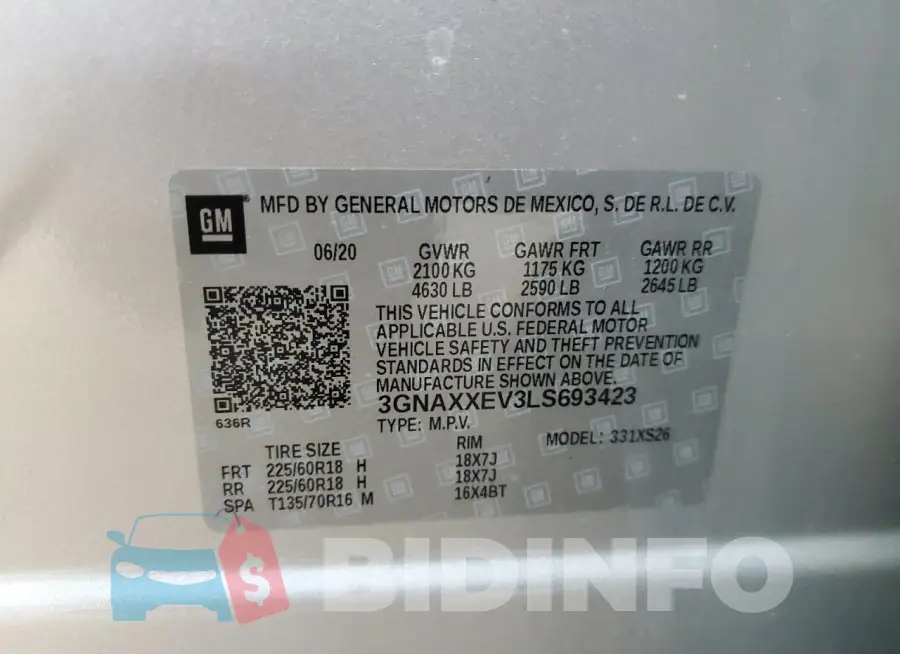 3GNAXXEV3LS693423 Photo# 13