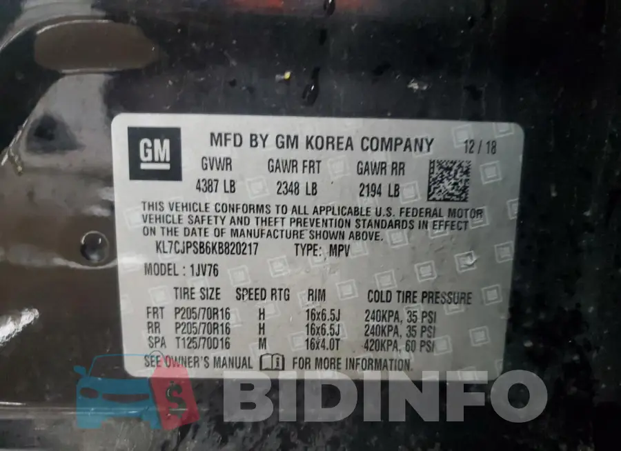 KL7CJPSB6KB820217 Photo# 13