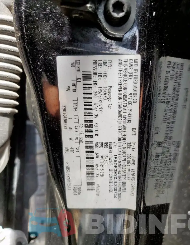 1FADP3E2XJL330744 Photo# 13