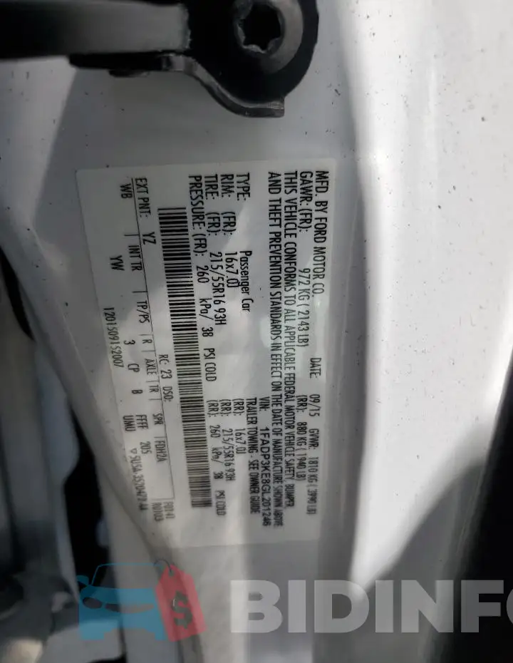 1FADP3KE8GL201246 Photo# 13
