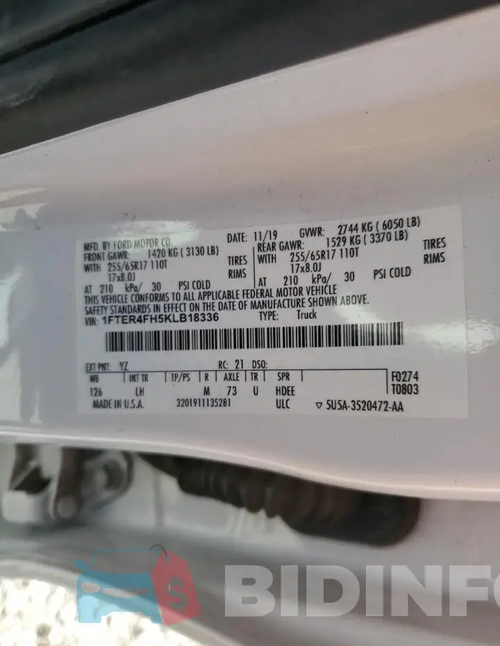 1FTER4FH5KLB18336 Photo# 12