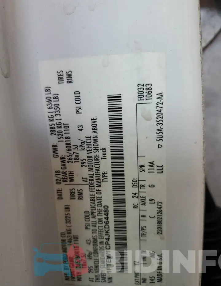 1FTEW1CP4JKD64480 Photo# 13