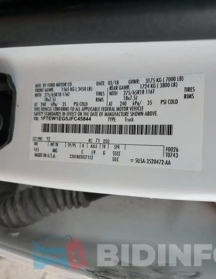 1FTEW1EG5JFC45844 Photo# 13