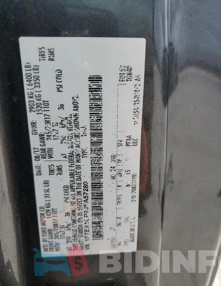 1FTEX1CP9JFA57280 Photo# 12
