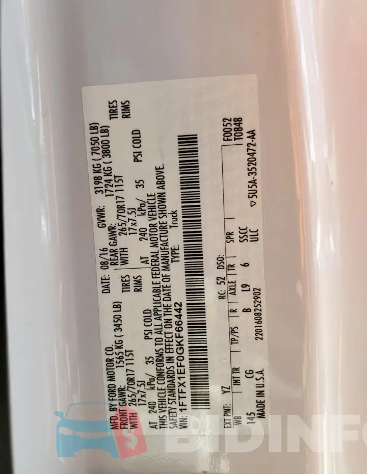 1FTFX1EF0GKF66442 Photo# 12