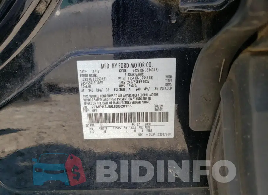 2FMPK3J86JBB28155 Photo# 13