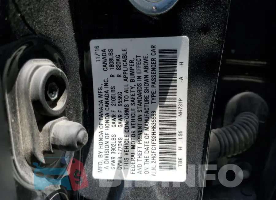 2HGFC1F92HH635663 Photo# 12