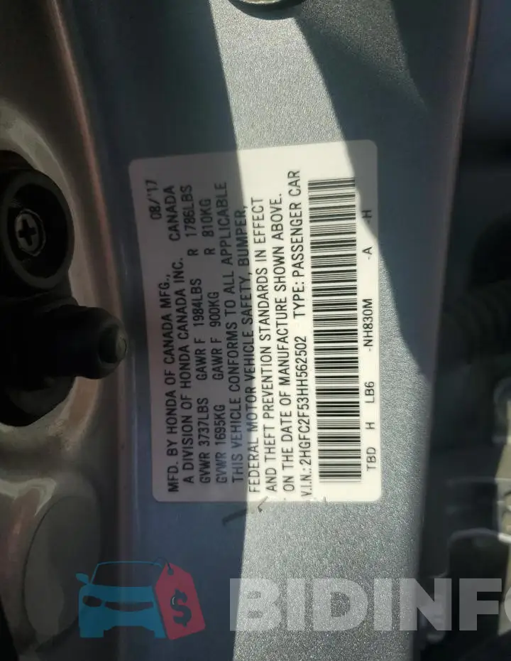 2HGFC2F53HH562502 Photo# 12