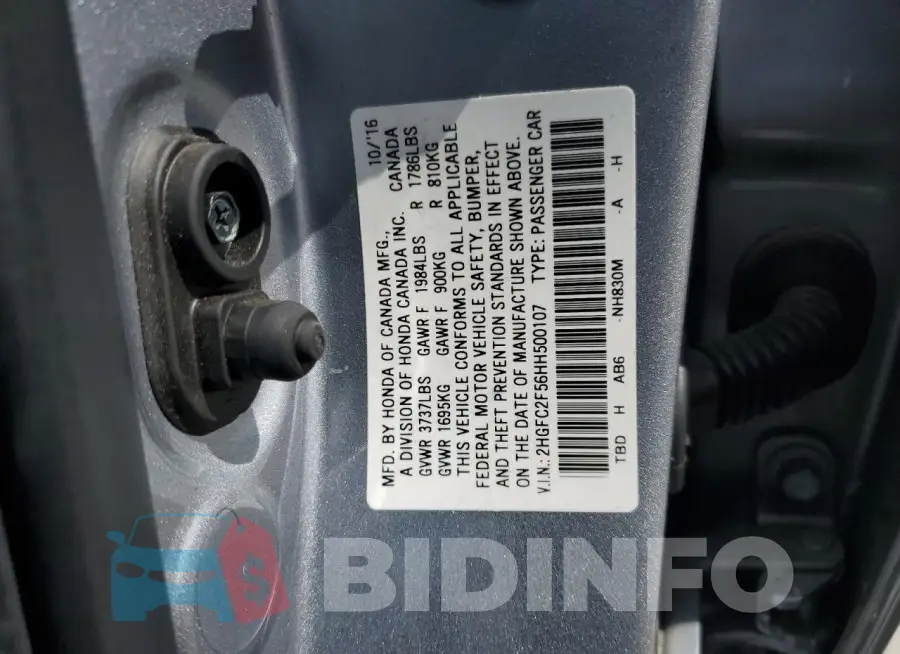 2HGFC2F56HH500107 Photo# 12