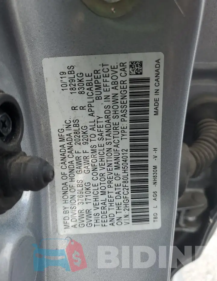2HGFC2F80LH504012 Photo# 12