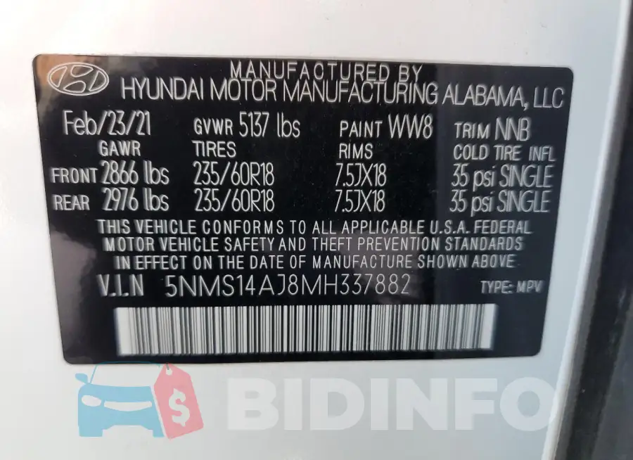 5NMS14AJ8MH337882 Photo# 12