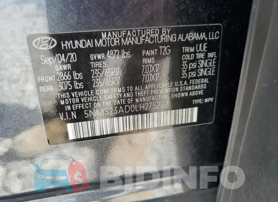 5NMS23AD0LH275202 Photo# 13