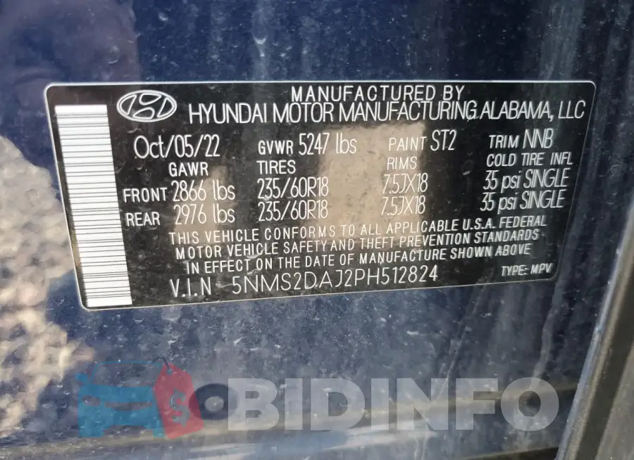 5NMS2DAJ2PH512824 Photo# 13