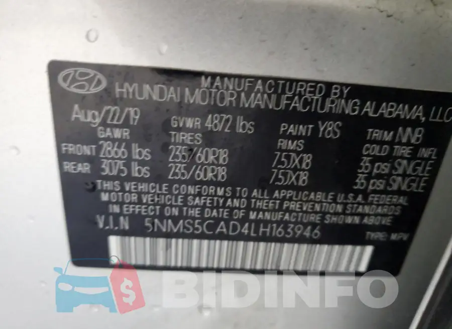 5NMS5CAD4LH163946 Photo# 13