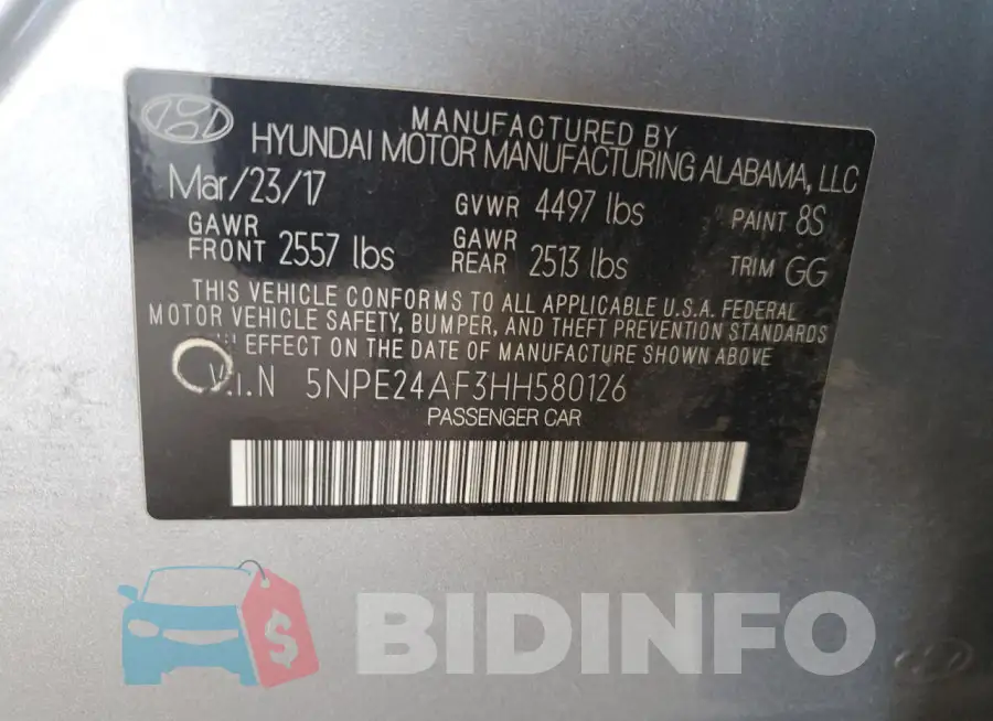 5NPE24AF3HH580126 Photo# 12