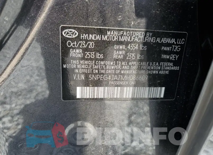 5NPEG4JA7MH086609 Photo# 12