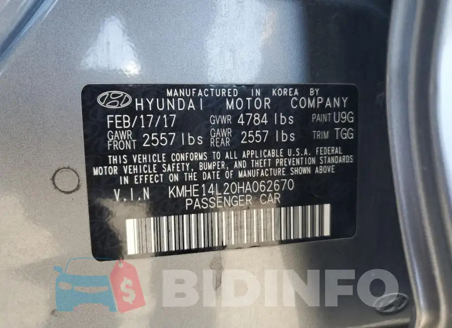 KMHE14L20HA062670 Photo# 12