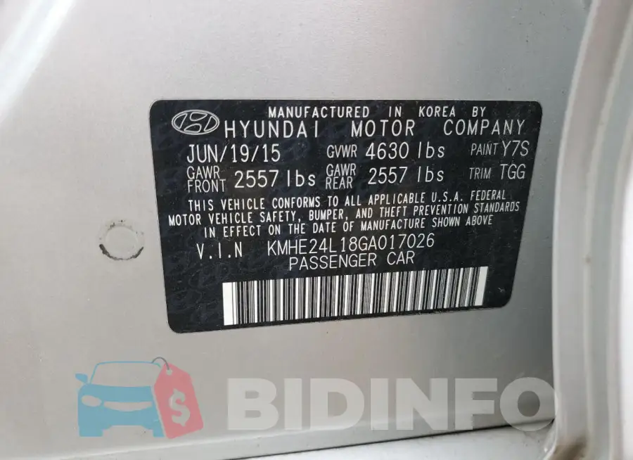 KMHE24L18GA017026 Photo# 12