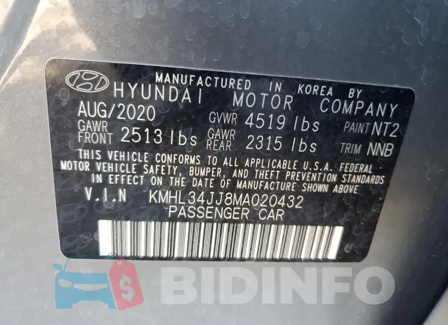 KMHL34JJ8MA020432 Photo# 13