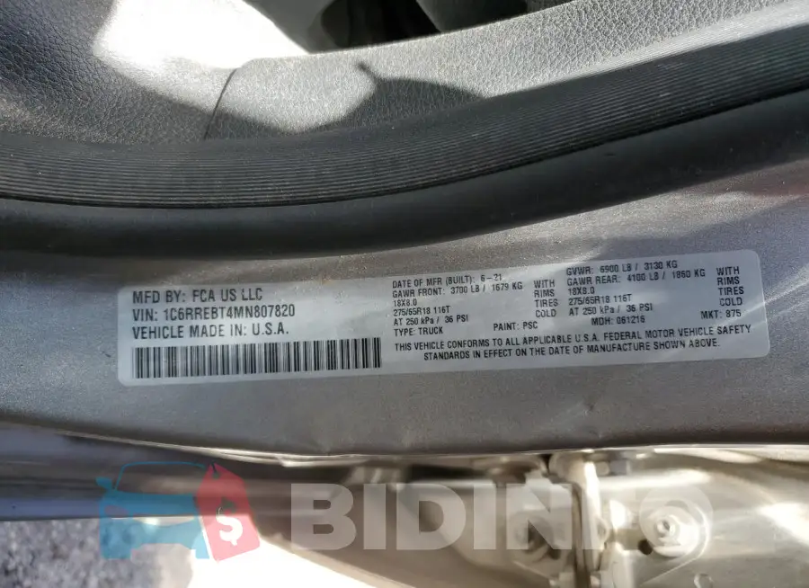 1C6RREBT4MN807820 Photo# 12