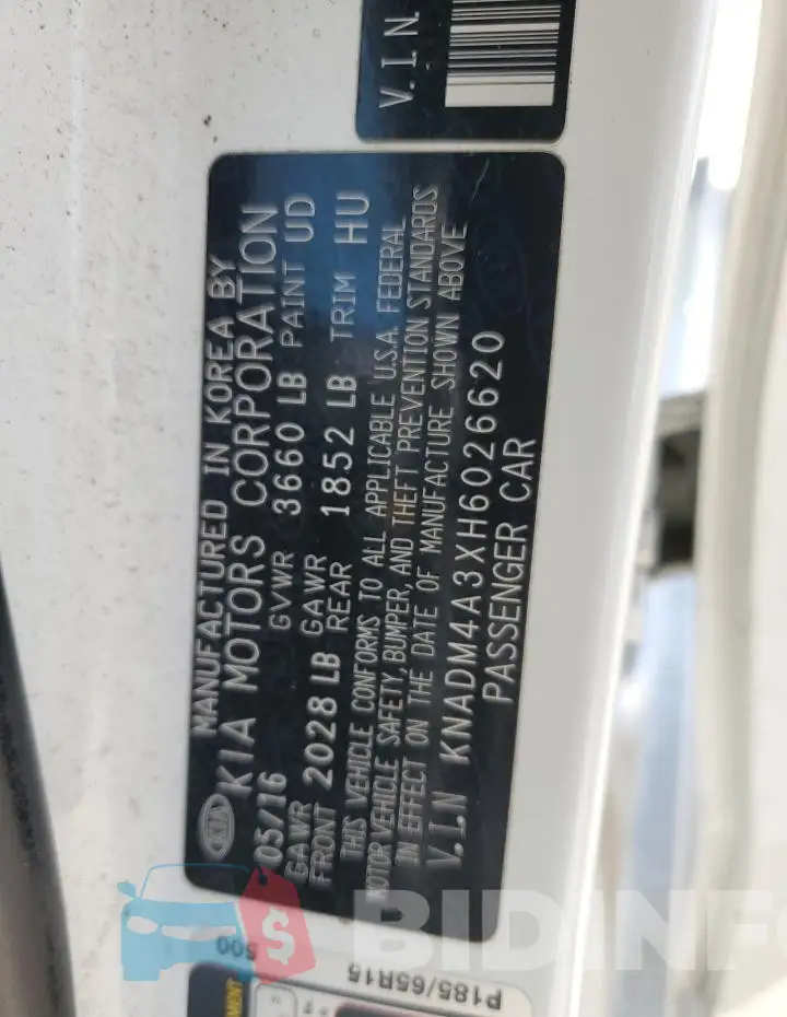 KNADM4A3XH6026620 Photo# 12