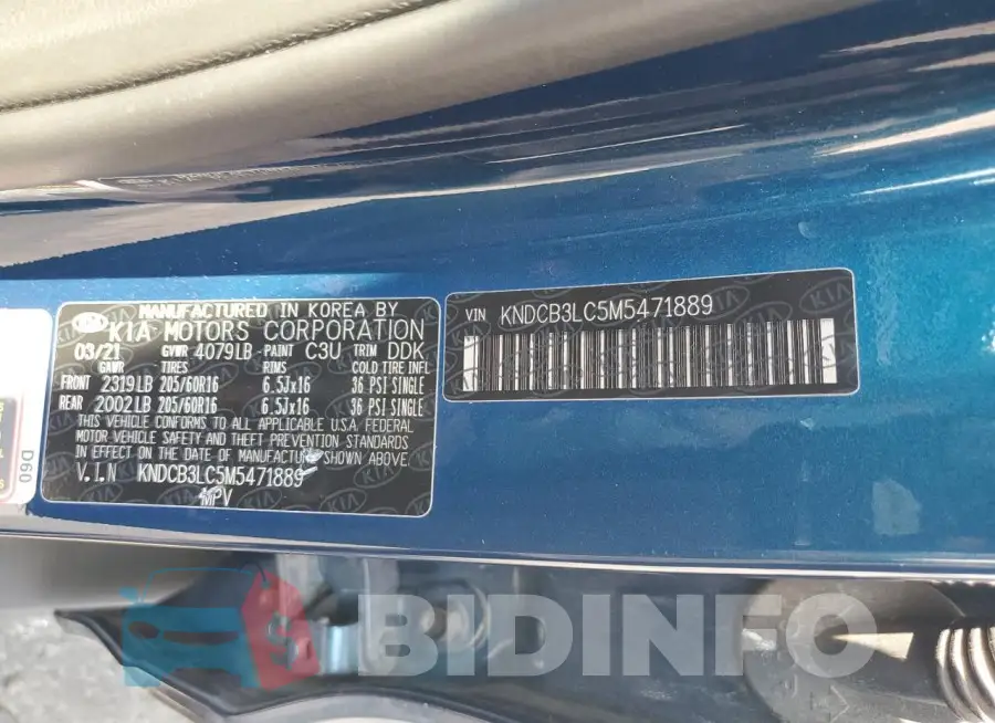 KNDCB3LC5M5471889 Photo# 13