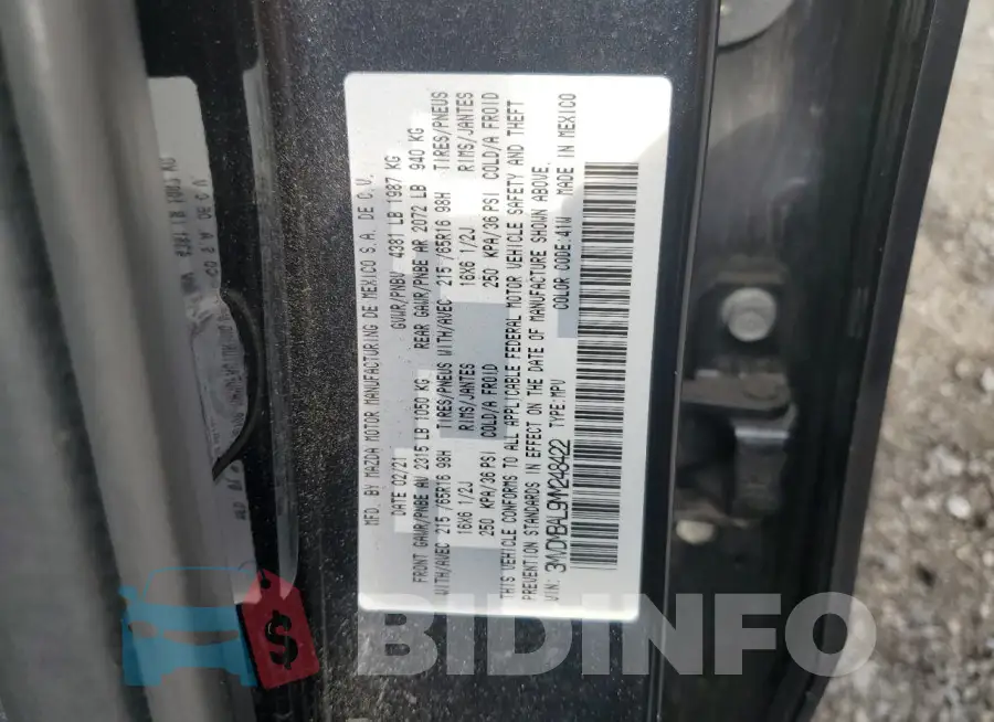 3MVDMBAL9MM248422 Photo# 12