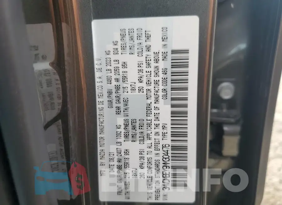 3MVDMBEY9MM304476 Photo# 13
