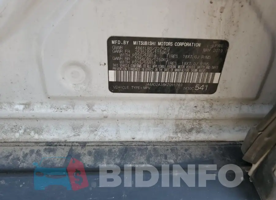 JA4AD2A38KZ055740 Photo# 12