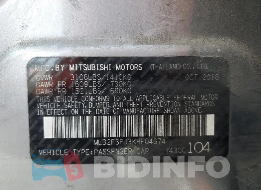ML32F3FJ3KHF04674 Photo# 13