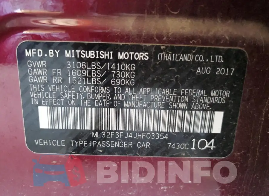 ML32F3FJ4JHF03354 Photo# 12