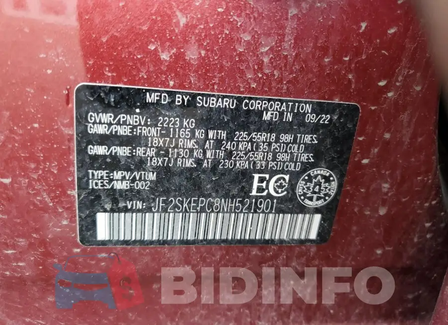 JF2SKEPC8NH521901 Photo# 12