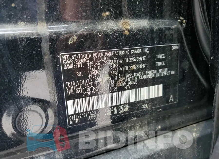2T3P1RFV6RC458039 Photo# 13