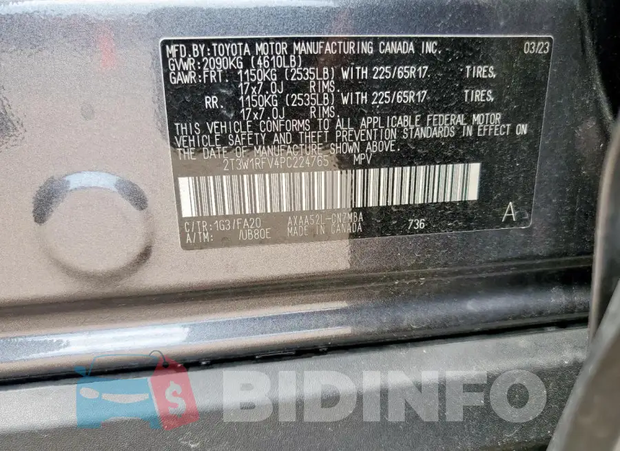 2T3W1RFV4PC224765 Photo# 13